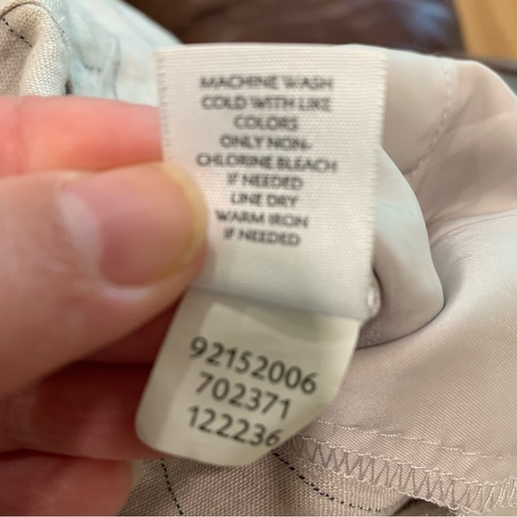 Women’s J Jill Linen Pinstripe Wide Leg Cropped Pants Neutral Coastal Size 14 XL - Picture 8 of 12